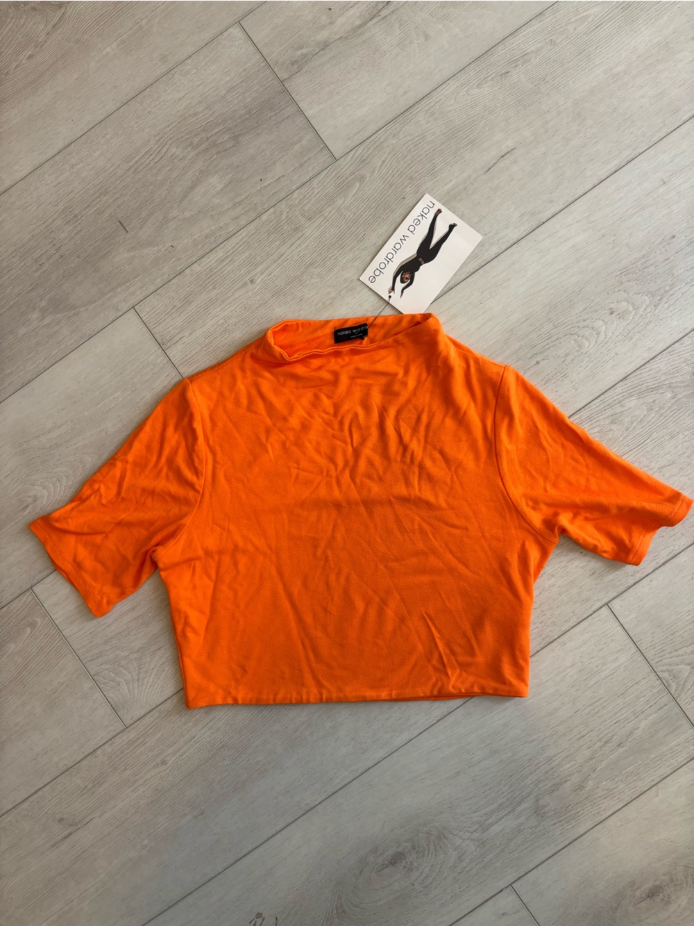 Naked Wardrobe Bright Orange Short Sleeve Top Size XL